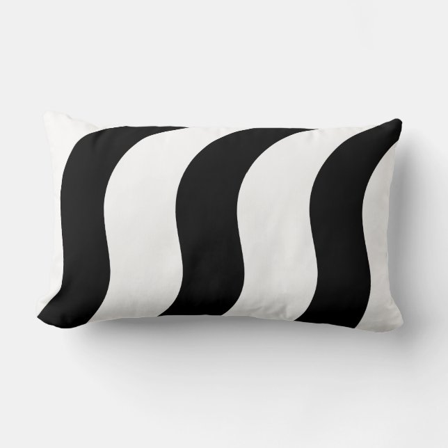 black + white zebra stripe pattern modern  pillow (Front)