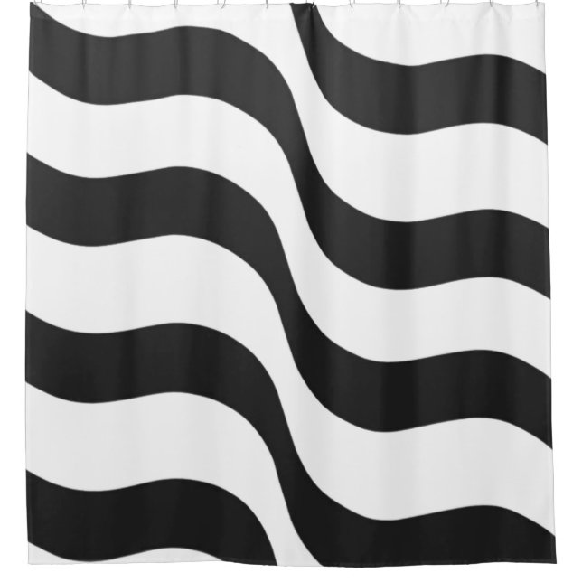 black + white zebra stripe pattern modern  pillow shower curtain (Front)