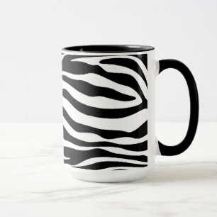 Black & White Zebra Stripes; Chalkboard Mug