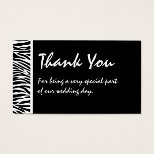Black White Zebra Wedding Favour Tag