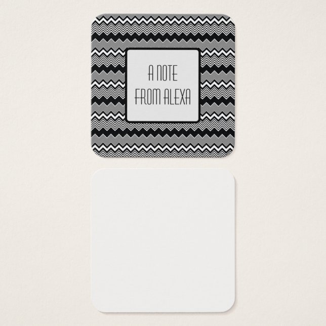 Black & White ZigZag Pattern Message Notes (Front & Back)