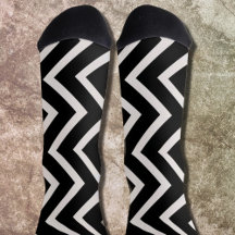 black&white  zigzag pattern socks