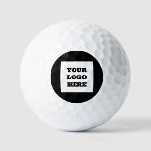 Black WhiteTypography Bold Logo Modern Company Golf Balls