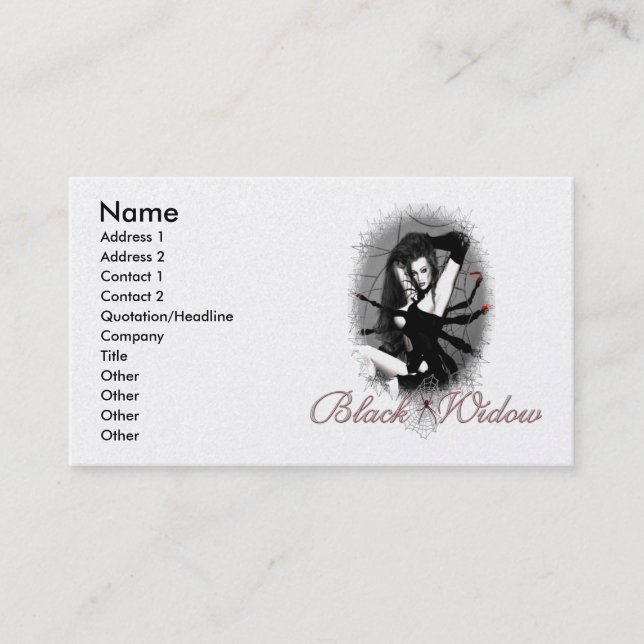 Black Widow Business Cards (Front)