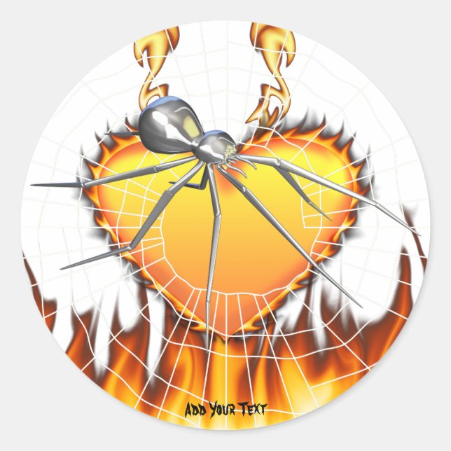 Black Widow Chrome Design 1 Classic Round Sticker (Front)