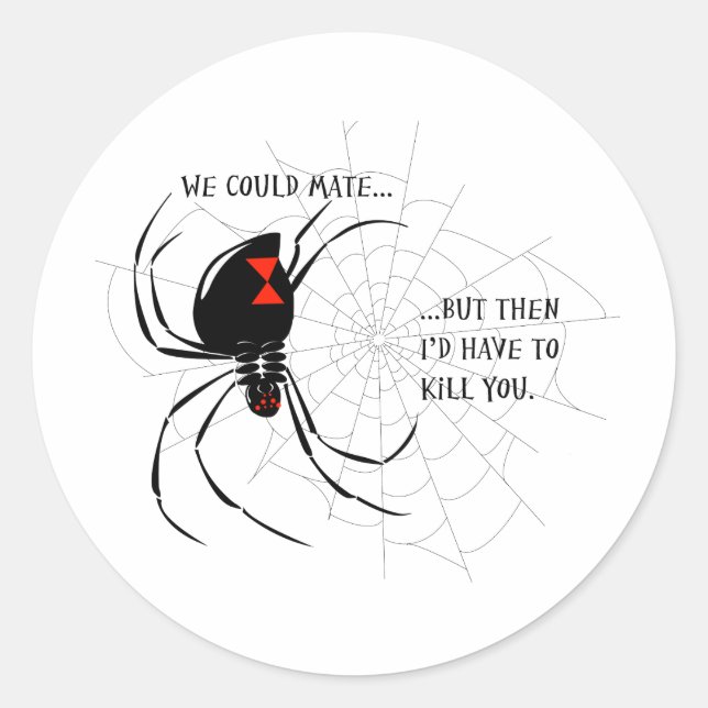 Black Widow Classic Round Sticker (Front)