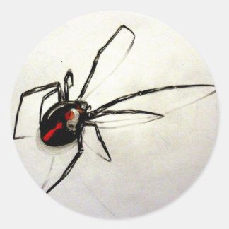Black widow classic round sticker