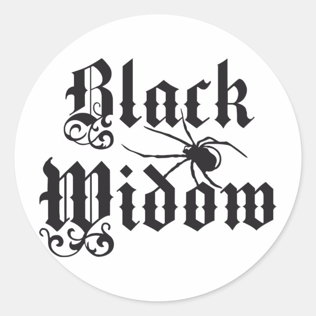 Black widow classic round sticker (Front)