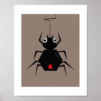 Black Widow Minimal Illustration Poster for Kids