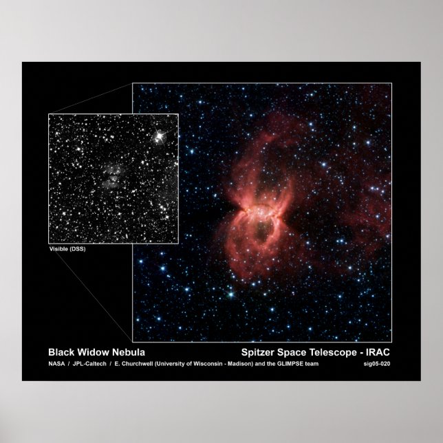 Black Widow Nebula – Spitzer Space Telescope Poster (Front)