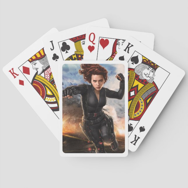 Black Widow Punch Playing Cards (Back)