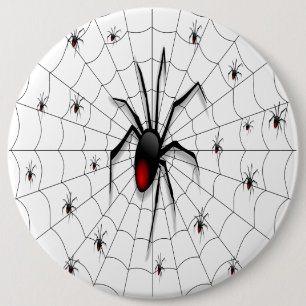 Black Widow Spider and Babies - 6 Cm Round Badge