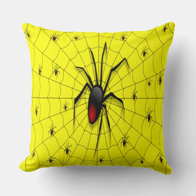 Black Widow Spider and Babies - Cushion (Front)