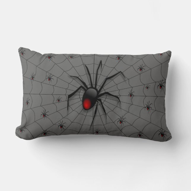 Black Widow Spider and Babies - Lumbar Cushion (Front)