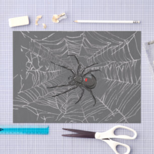 Black Widow Spider And Spiderweb Drawing Art Tissue Paper