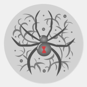 Black Widow Spider Classic Round Sticker