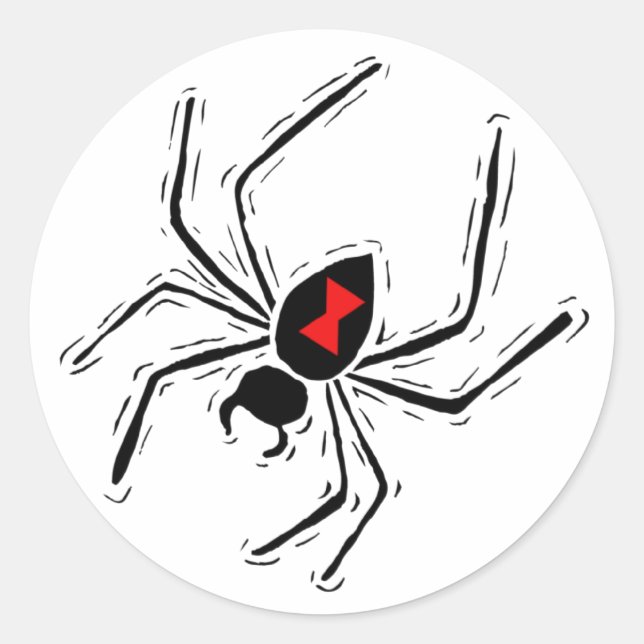 Black Widow Spider Classic Round Sticker (Front)