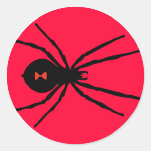 Black Widow Spider Classic Round Sticker