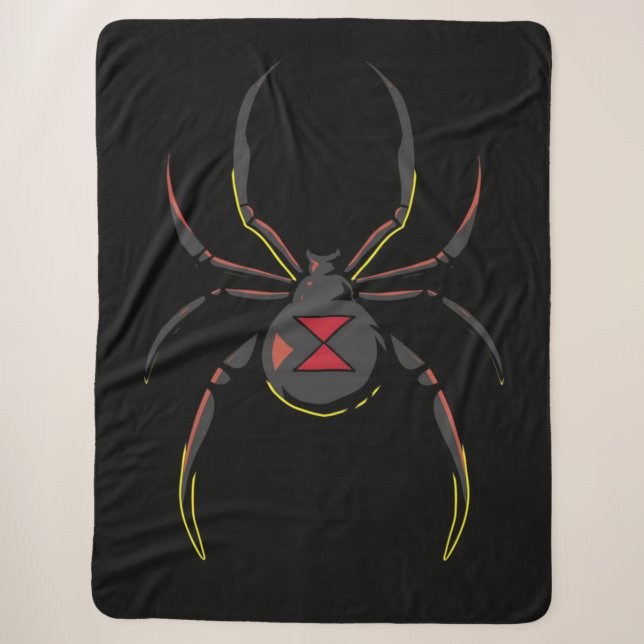 Black Widow Spider Gift | Spider Lovers Sherpa Blanket (Front)