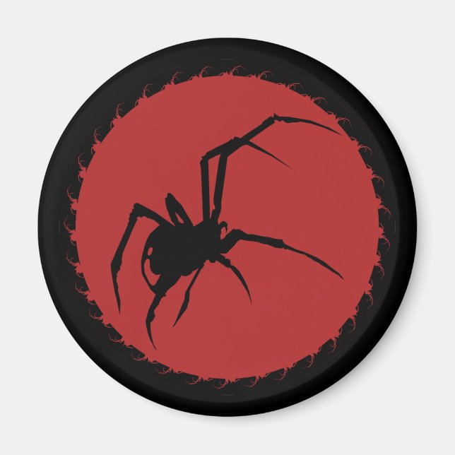 Black Widow Spider Magnet (Front)