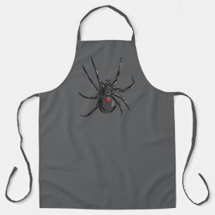 Black Widow Spider Original Drawing Art  Apron
