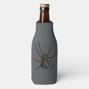 Black Widow Spider Original Drawing Art  Bottle Cooler