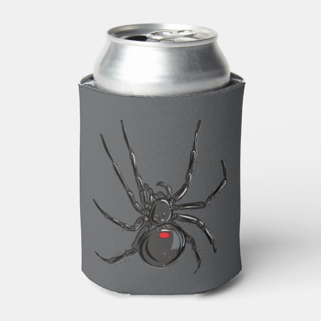 Black Widow Spider Original Drawing Art  Can Cooler (Can Front)