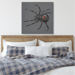 Black Widow Spider Original Drawing Art Canvas Print