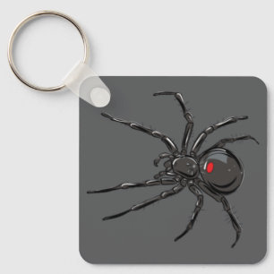 Black Widow Spider Original Drawing Art  Key Ring