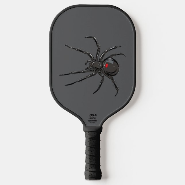 Black Widow Spider Original Drawing Art  Pickleball Paddle (Front)