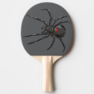 Black Widow Spider Original Drawing Art Ping Pong Paddle