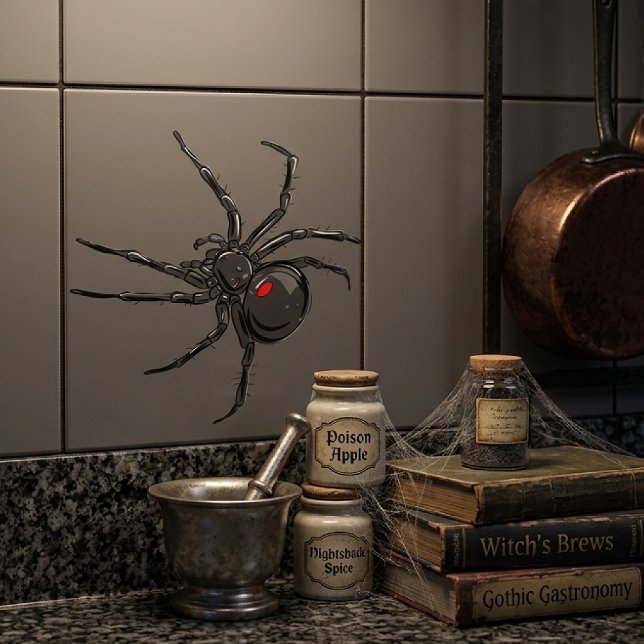 Black Widow Spider Original Drawing Art  Tile (Creator Uploaded)
