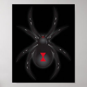 Black Widow Spider Shirt Poster