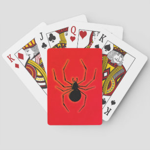 Black Widow Spider Silhouette Line Art Playing Cards