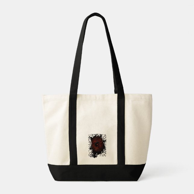 Black Widow Spider Web Dark Gothic Aesthetic Bold  Tote Bag (Back)