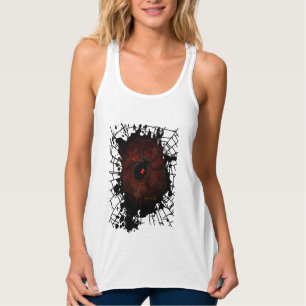 Black Widow Spider Web Gothic Dark Edgy Chic Singlet