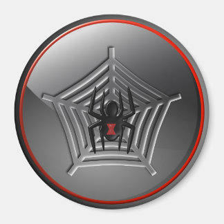 Black Widow Spider Web Halloween Fridge Magnet