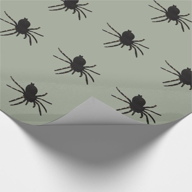 Black Widow Spider Wrapping Paper (Corner)