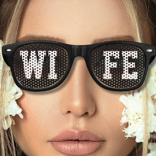 Black Wife Bride Wedding Party Favour Retro Sunglasses