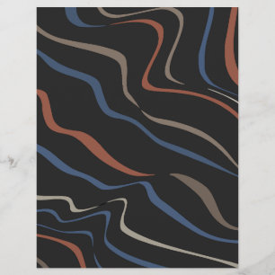 Black wiggly line Scrapbook Paper: