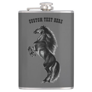 Black Wild Horse Flask - Custom Text and Colours