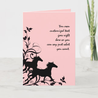 Black Wild Horses Card