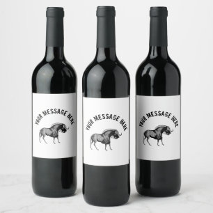 Black Wildebeest Simple Illustration Wine Label