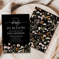 Black Wildflower Baby in Bloom Baby Shower