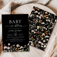 Black Wildflower Baby in Bloom Baby Shower