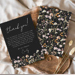 Black Wildflower Boho Bridal Shower Thank You Card<br><div class="desc">Express your gratitude with our Wildflower Bridal Shower Thank You Card. This beautifully designed card captures the essence of nature's charm, featuring vibrant wildflowers against a warm terracotta backdrop. The delicate wildflowers symbolise the beauty and uniqueness of each moment shared during the bridal shower. The terracotta colour palette adds a...</div>
