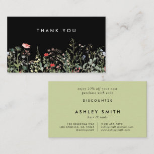 Black Wildflower Meadow Discount Card