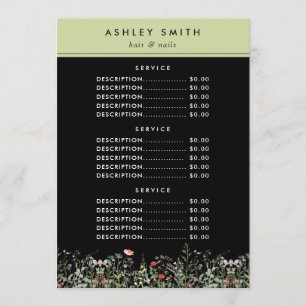 Black Wildflower Meadow Price Menu