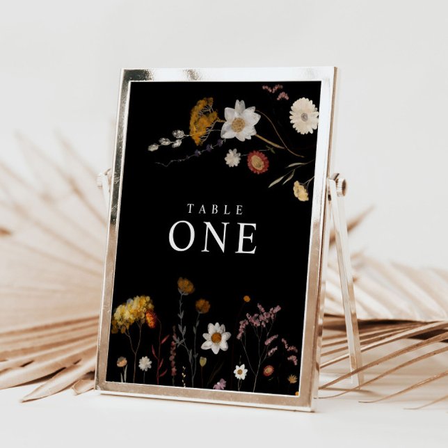 Black Wildflower Table Number Cards (Creator Uploaded)