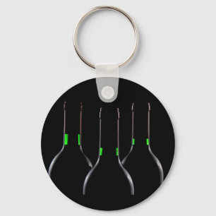 Black Wine Bottles Key Ring